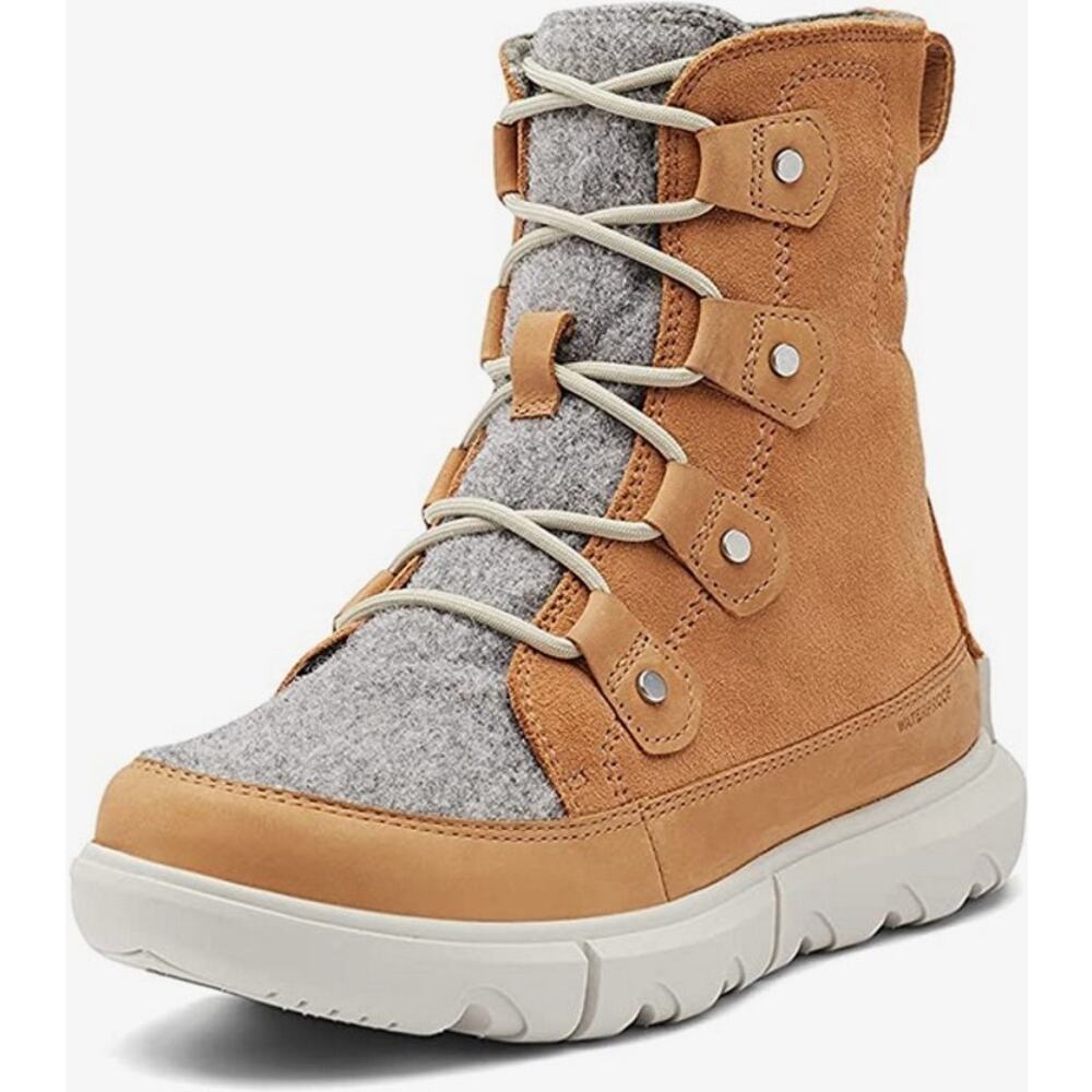 Sorel Tan + Grey Explorer II Joan Waterproof Boots Size 8 Outdoor Snow